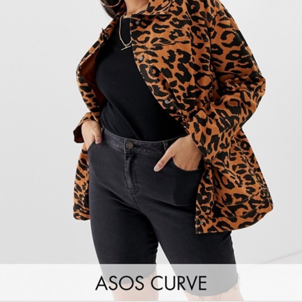 ASOS Design Curve animal print cotton jacket